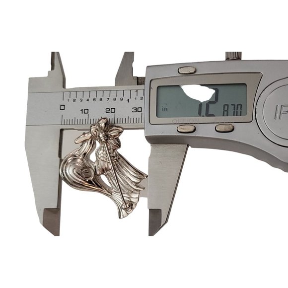 Swarovski Swan Logo Silver Tone Clear Crystal Dove Brooch Pin K882 - Picture 8 of 10